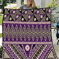 Vintage Bula Fiji Quilt Purple Tapa Masi Motif