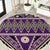Vintage Bula Fiji Round Carpet Purple Tapa Masi Motif