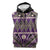 Vintage Bula Fiji Sleeveless Zip Hoodie Purple Tapa Masi Motif - Polynesian Pride