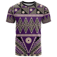 Vintage Bula Fiji T Shirt Purple Tapa Masi Motif