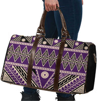 Vintage Bula Fiji Travel Bag Purple Tapa Masi Motif - Polynesian Pride