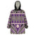 Vintage Bula Fiji Wearable Blanket Hoodie Purple Tapa Masi Motif