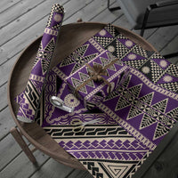 Vintage Bula Fiji Wrapping Paper Purple Tapa Masi Motif - Polynesian Pride