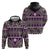 Vintage Bula Fiji Zip Hoodie Purple Tapa Masi Motif