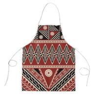 Vintage Bula Fiji Apron Red Tapa Masi Motif - Polynesian Pride