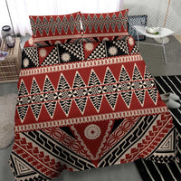 Vintage Bula Fiji Bedding Set Red Tapa Masi Motif