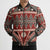 Vintage Bula Fiji Bomber Puffer Jacket Red Tapa Masi Motif - Polynesian Pride