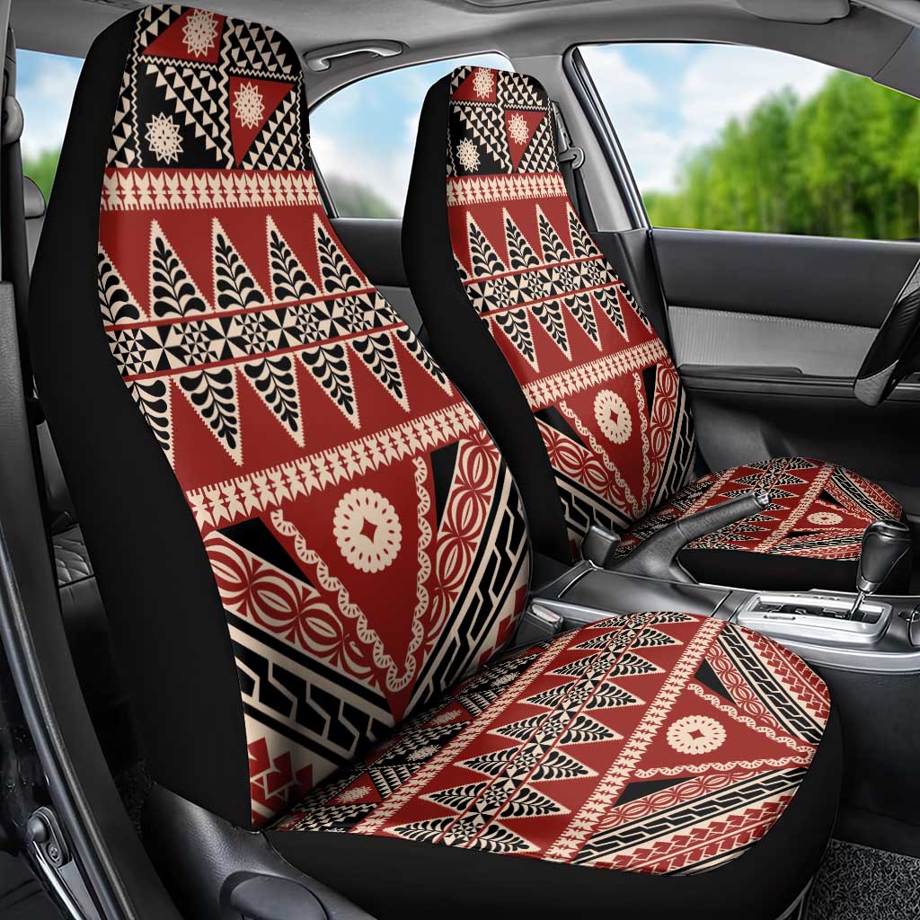 Vintage Bula Fiji Car Seat Cover Red Tapa Masi Motif