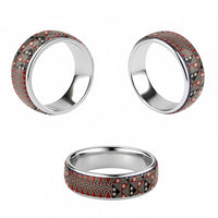 Vintage Bula Fiji Classic Ring Red Tapa Masi Motif - Polynesian Pride
