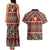 Vintage Bula Fiji Couples Matching Tank Maxi Dress and Hawaiian Shirt Red Tapa Masi Motif