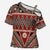 Vintage Bula Fiji Cross Shoulder Shirt Red Tapa Masi Motif - Polynesian Pride