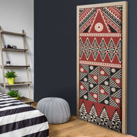 Vintage Bula Fiji Door Cover Red Tapa Masi Motif - Polynesian Pride
