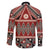 Vintage Bula Fiji Family Matching Long Sleeve Bodycon Dress and Hawaiian Shirt Red Tapa Masi Motif