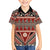 Vintage Bula Fiji Family Matching Long Sleeve Bodycon Dress and Hawaiian Shirt Red Tapa Masi Motif