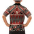 Vintage Bula Fiji Family Matching Mermaid Dress and Hawaiian Shirt Red Tapa Masi Motif