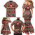 Vintage Bula Fiji Family Matching Mermaid Dress and Hawaiian Shirt Red Tapa Masi Motif