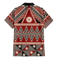 Vintage Bula Fiji Family Matching Mermaid Dress and Hawaiian Shirt Red Tapa Masi Motif