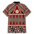 Vintage Bula Fiji Family Matching Mermaid Dress and Hawaiian Shirt Red Tapa Masi Motif