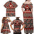 Vintage Bula Fiji Family Matching Off Shoulder Maxi Dress and Hawaiian Shirt Red Tapa Masi Motif