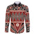 Vintage Bula Fiji Family Matching Short Sleeve Bodycon Dress and Hawaiian Shirt Red Tapa Masi Motif
