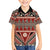 Vintage Bula Fiji Family Matching Short Sleeve Bodycon Dress and Hawaiian Shirt Red Tapa Masi Motif