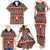Vintage Bula Fiji Family Matching Tank Maxi Dress and Hawaiian Shirt Red Tapa Masi Motif