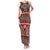 Vintage Bula Fiji Family Matching Tank Maxi Dress and Hawaiian Shirt Red Tapa Masi Motif