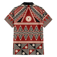 Vintage Bula Fiji Hawaiian Shirt Red Tapa Masi Motif
