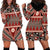 Vintage Bula Fiji Hoodie Dress Red Tapa Masi Motif