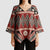 Vintage Bula Fiji Kimono Sleeve Blouse Red Tapa Masi Motif - Polynesian Pride