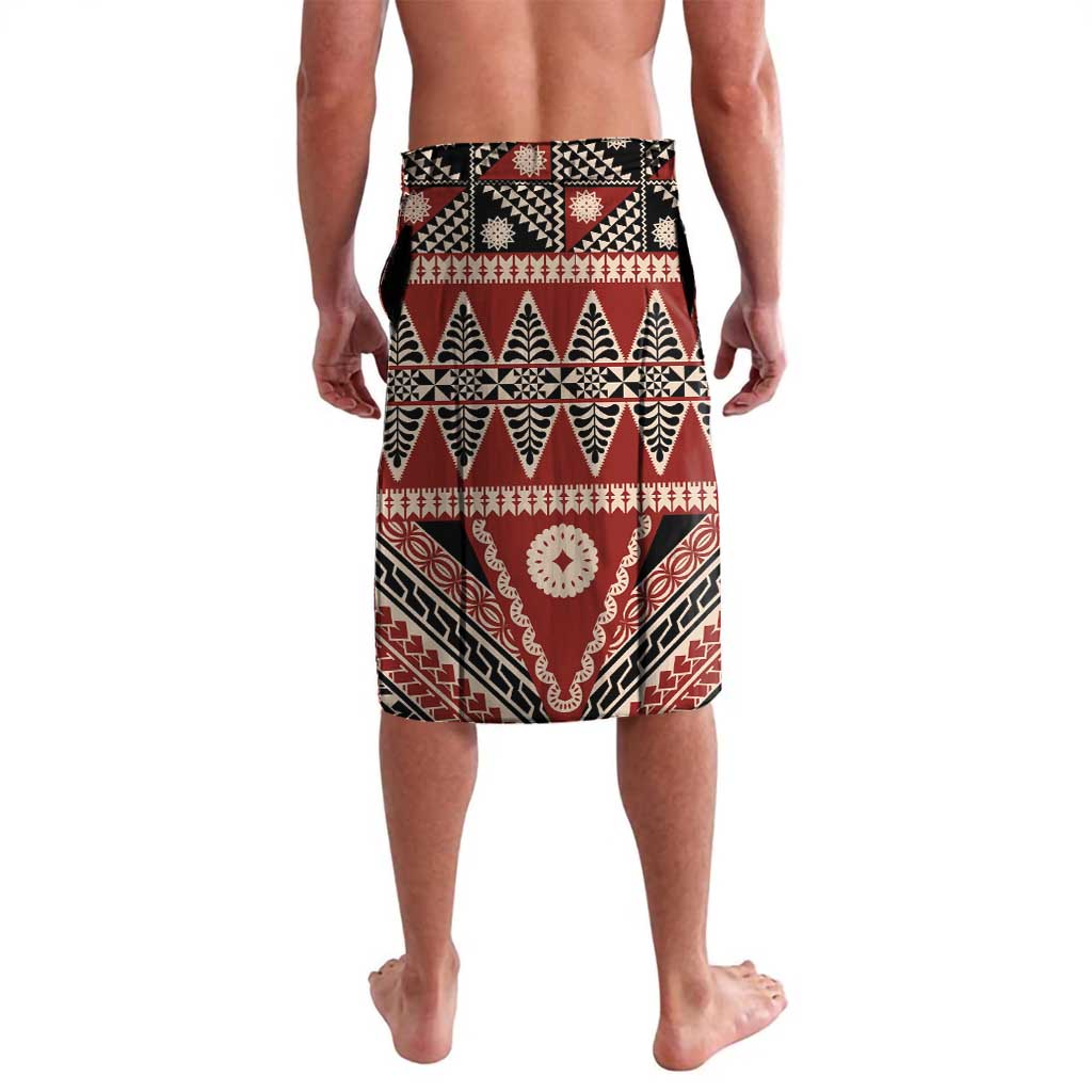 Vintage Bula Fiji Lavalava Red Tapa Masi Motif
