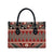 Vintage Bula Fiji Leather Bag Red Tapa Masi Motif - Polynesian Pride