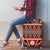 Vintage Bula Fiji Luggage Cover Red Tapa Masi Motif