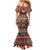 Vintage Bula Fiji Mermaid Dress Red Tapa Masi Motif