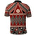 Vintage Bula Fiji Polo Shirt Red Tapa Masi Motif