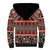 Vintage Bula Fiji Sherpa Hoodie Red Tapa Masi Motif