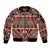 Vintage Bula Fiji Sleeve Zip Bomber Jacket Red Tapa Masi Motif