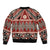 Vintage Bula Fiji Sleeve Zip Bomber Jacket Red Tapa Masi Motif
