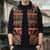 Vintage Bula Fiji Sleeveless Puffer Jacket Red Tapa Masi Motif - Polynesian Pride