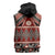 Vintage Bula Fiji Sleeveless Zip Hoodie Red Tapa Masi Motif - Polynesian Pride
