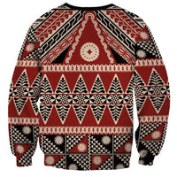 Vintage Bula Fiji Sweatshirt Red Tapa Masi Motif