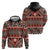 Vintage Bula Fiji Zip Hoodie Red Tapa Masi Motif
