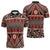 Vintage Bula Fiji Zipper Polo Shirt Red Tapa Masi Motif - Polynesian Pride
