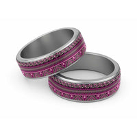 Vintage Bula Fiji Classic Ring Pink Tapa Motif Fiji Masi Tribal - Polynesian Pride