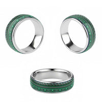 Vintage Bula Fiji Classic Ring Green Tapa Motif Fiji Masi Tribal - Polynesian Pride