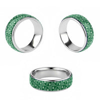 Vintage Bula Fiji Classic Ring Green Tapa Motif Traditional Island Masi - Polynesian Pride