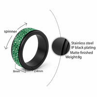 Vintage Bula Fiji Spinner Ring Green Tapa Motif Traditional Island Masi - Polynesian Pride