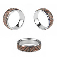 Vintage Bula Fiji Classic Ring Brown Tapa Motif Fijian Tribal Masi - Polynesian Pride