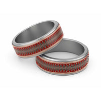 Vintage Bula Fiji Classic Ring Red Tapa Motif Fiji Traditional Masi Pattern - Polynesian Pride