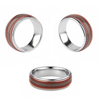 Vintage Bula Fiji Classic Ring Red Tapa Motif Fiji Traditional Masi Pattern - Polynesian Pride